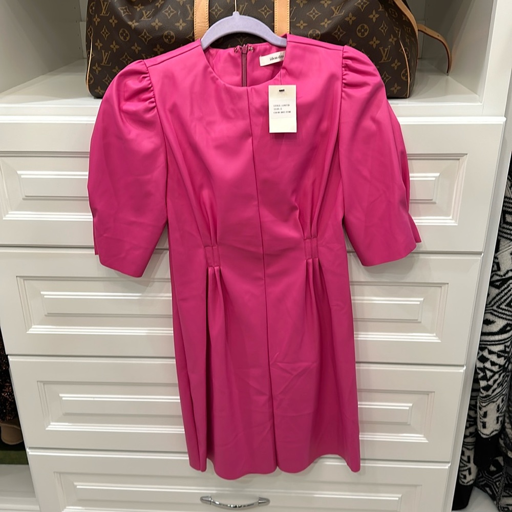 Pink leather dress